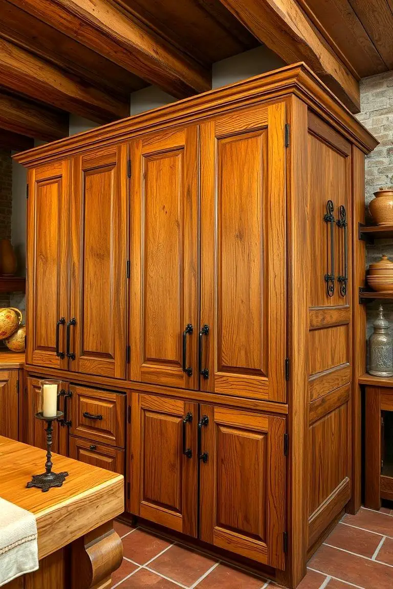 Rustic Wood Cabinet Displays
