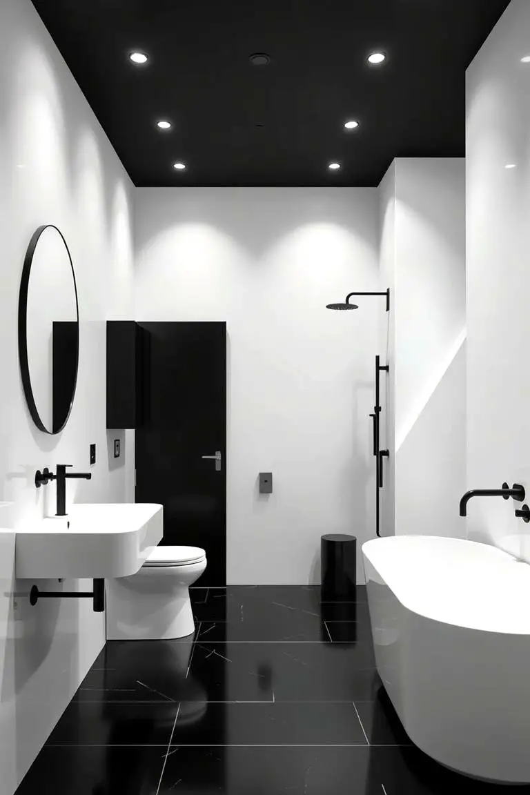 Black and White Contrast Bathroom