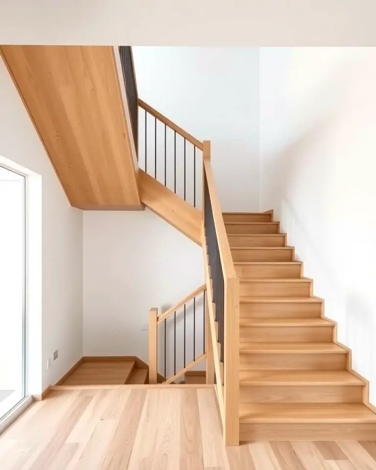 Modern Minimalist White Oak Stairs