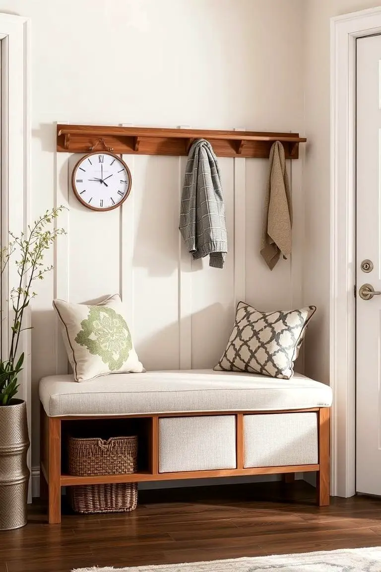 Upholstered Bench with Removable Cushion