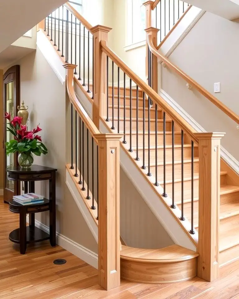White Oak Stairs with Custom Handrails