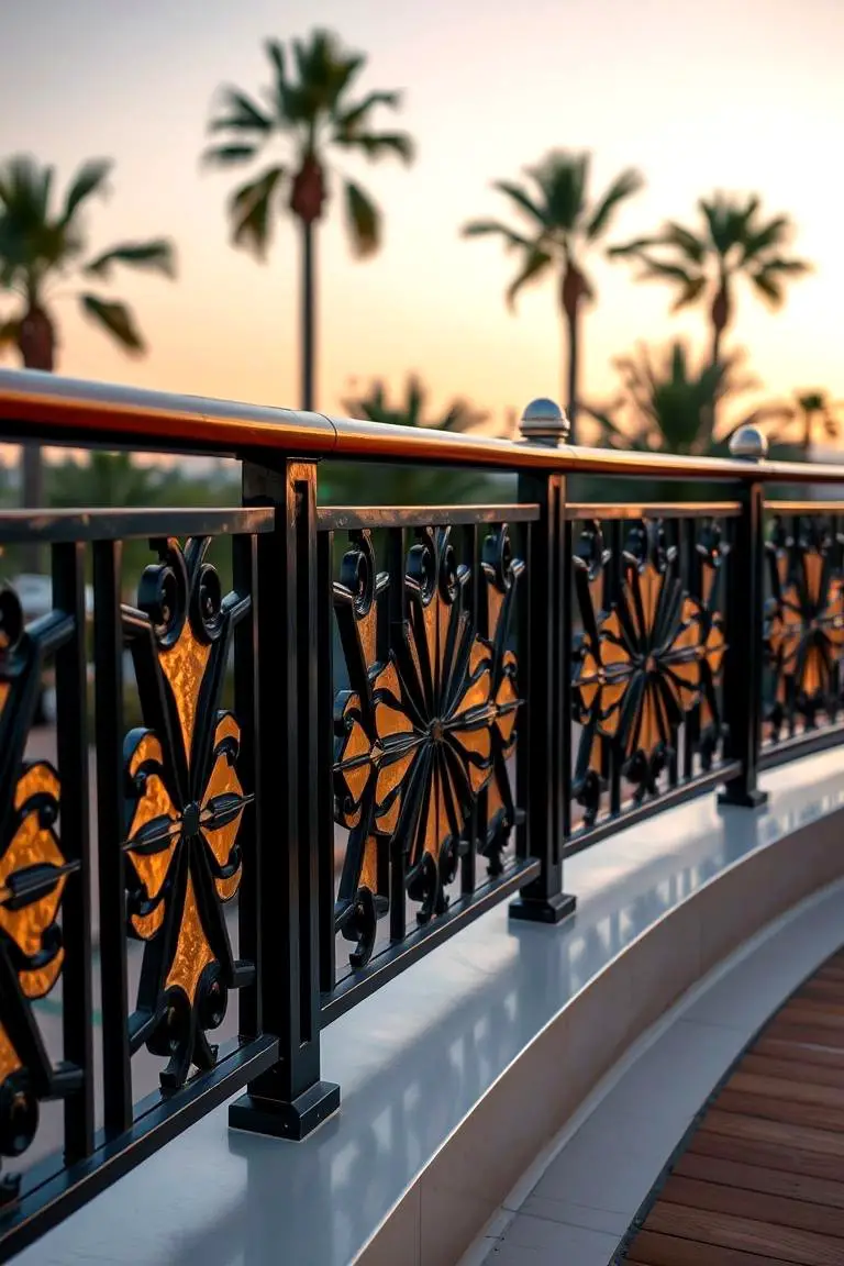 Art Deco Railing with Geometric Patterns