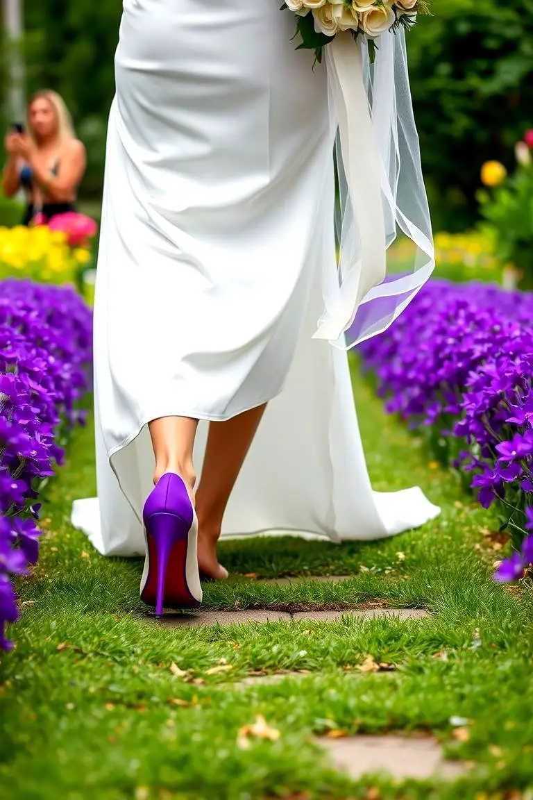 Purple Shoes for the Bride