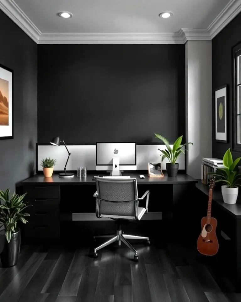 Black Home Office Wall Inspiration