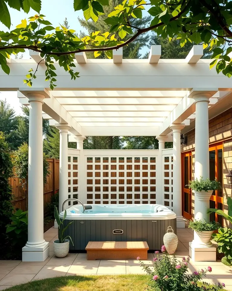 Vinyl Pergola with Lattice