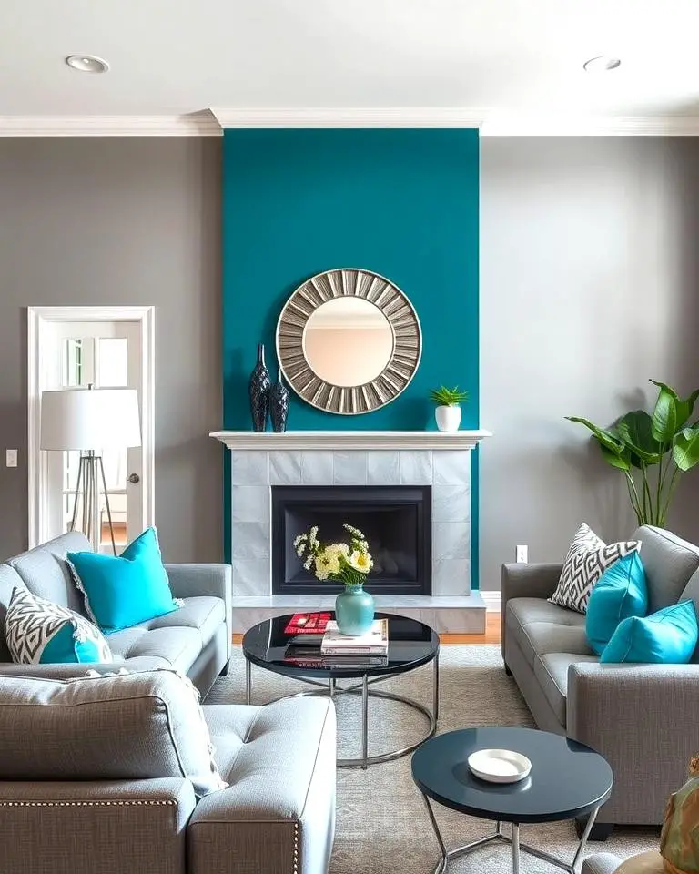 Teal and Grey Accent Wall Duo