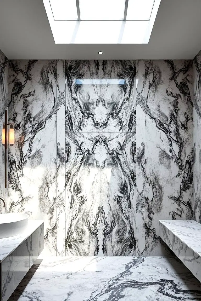 Marble Floor to Ceiling Statement