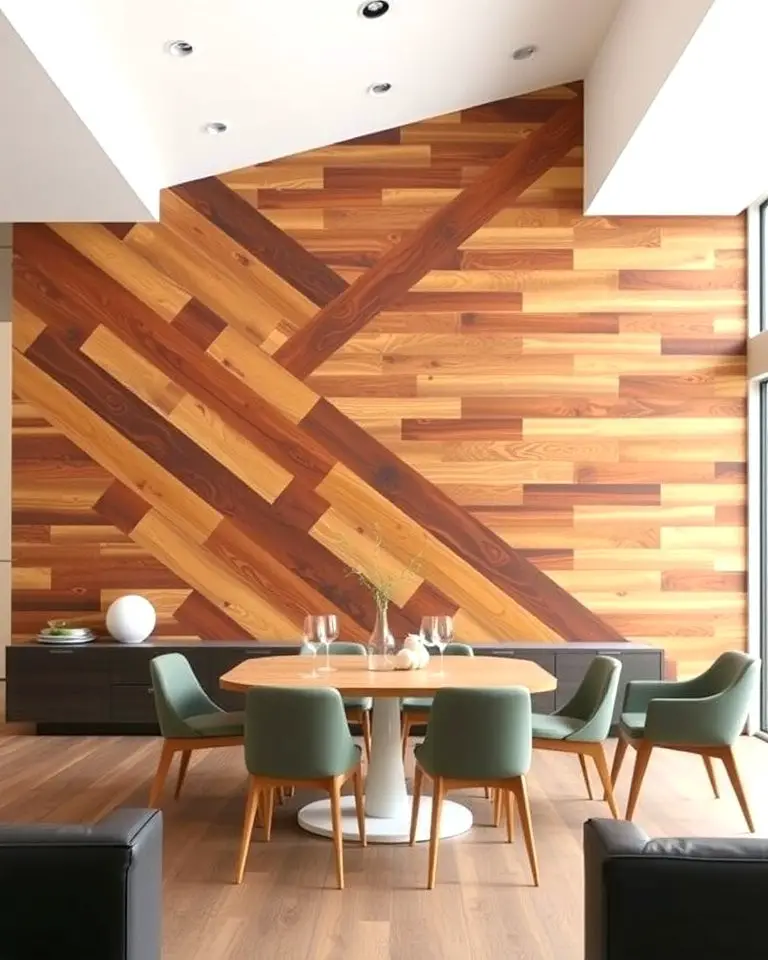 Diagonal Wood Plank Wall