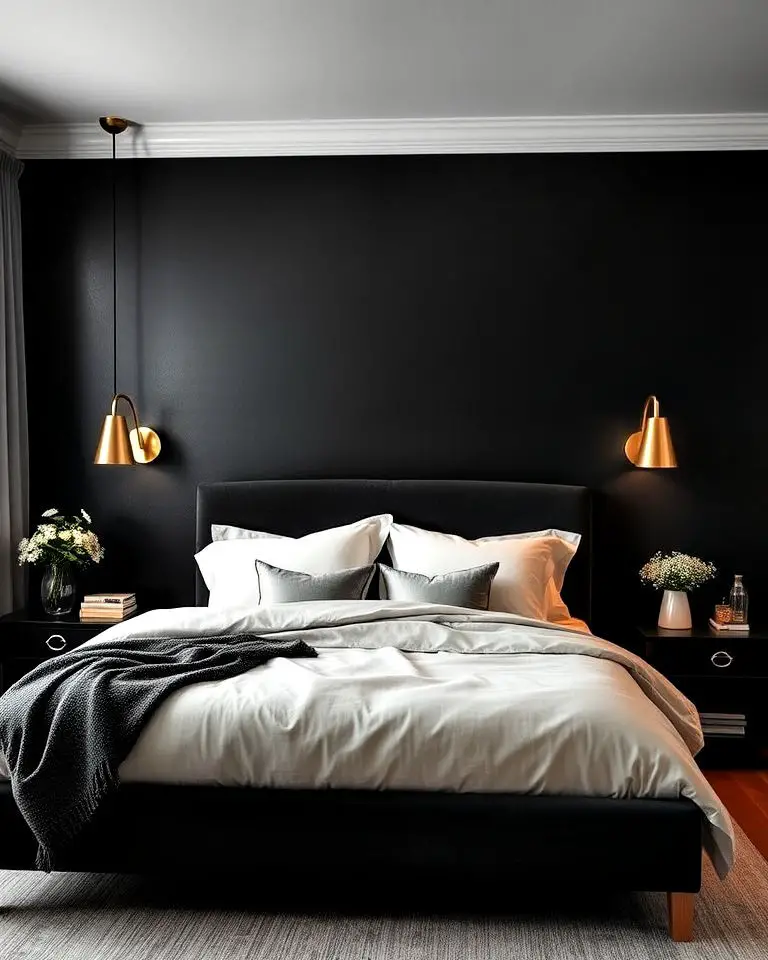 Moody Bedroom Statement Wall