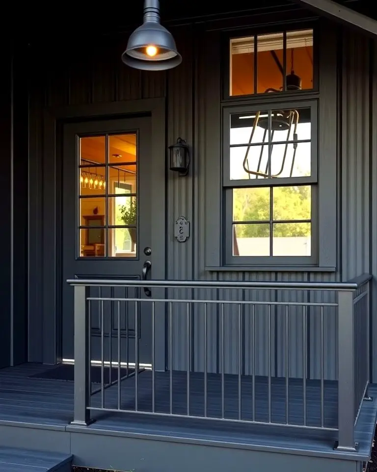 Modern Black Exterior with Industrial Touches