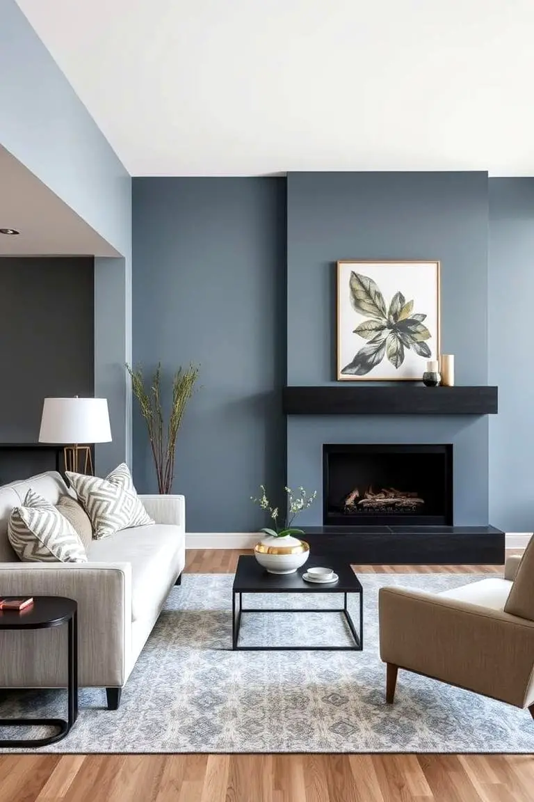 Contemporary Chic: Sleek Blue-gray Finishes
