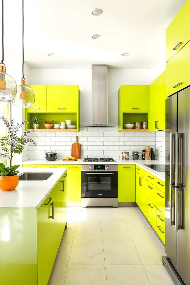 Vibrant Lime Green Modern Cabinets