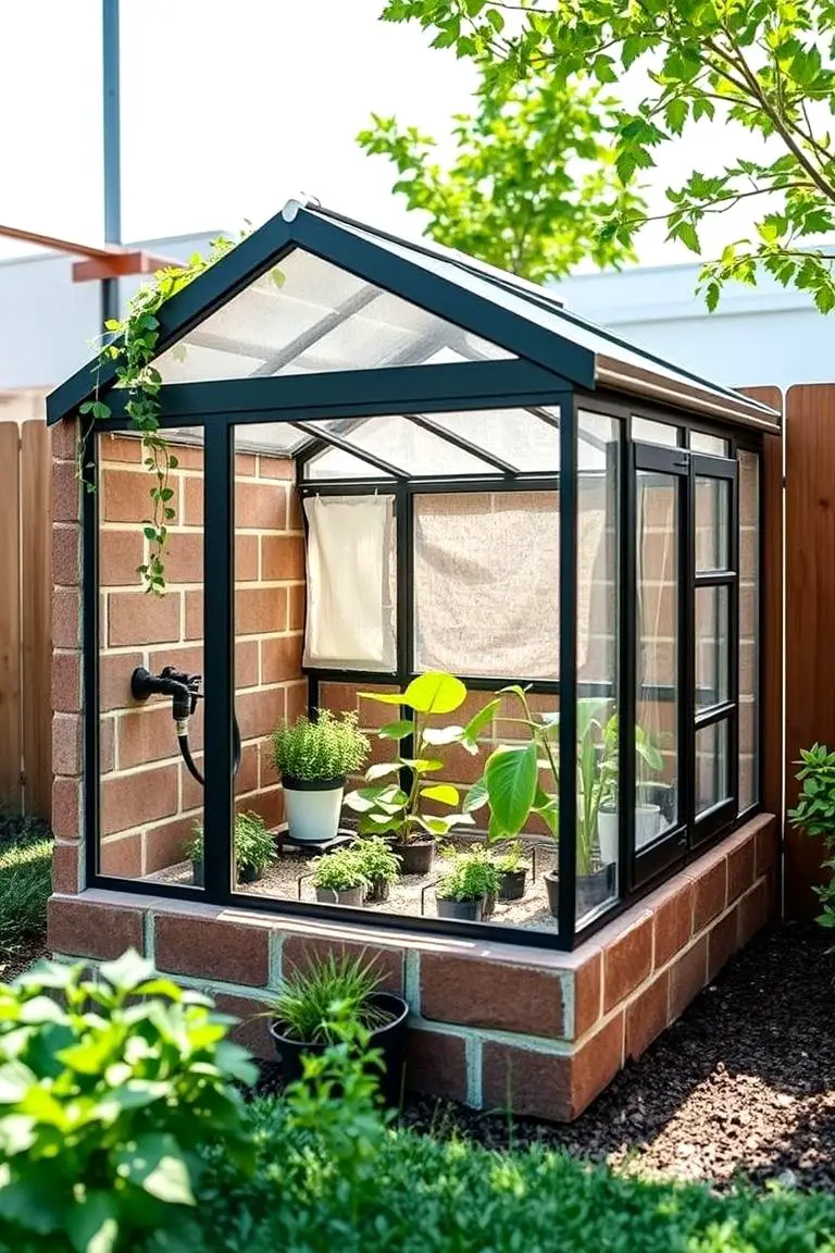 Mini Greenhouse with Cinder Blocks