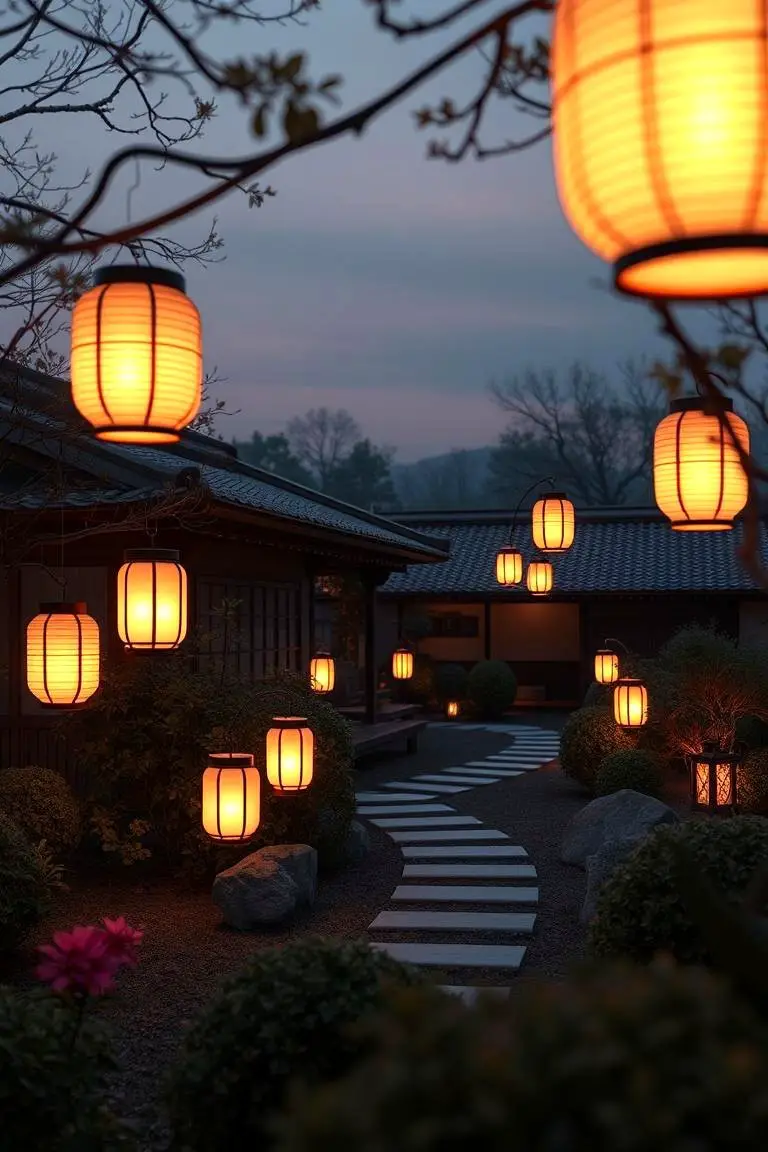 Lantern-Lit Evening Garden
