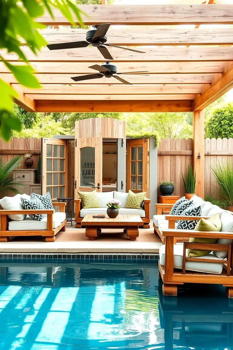 Reclaimed Wood Poolside Lounge