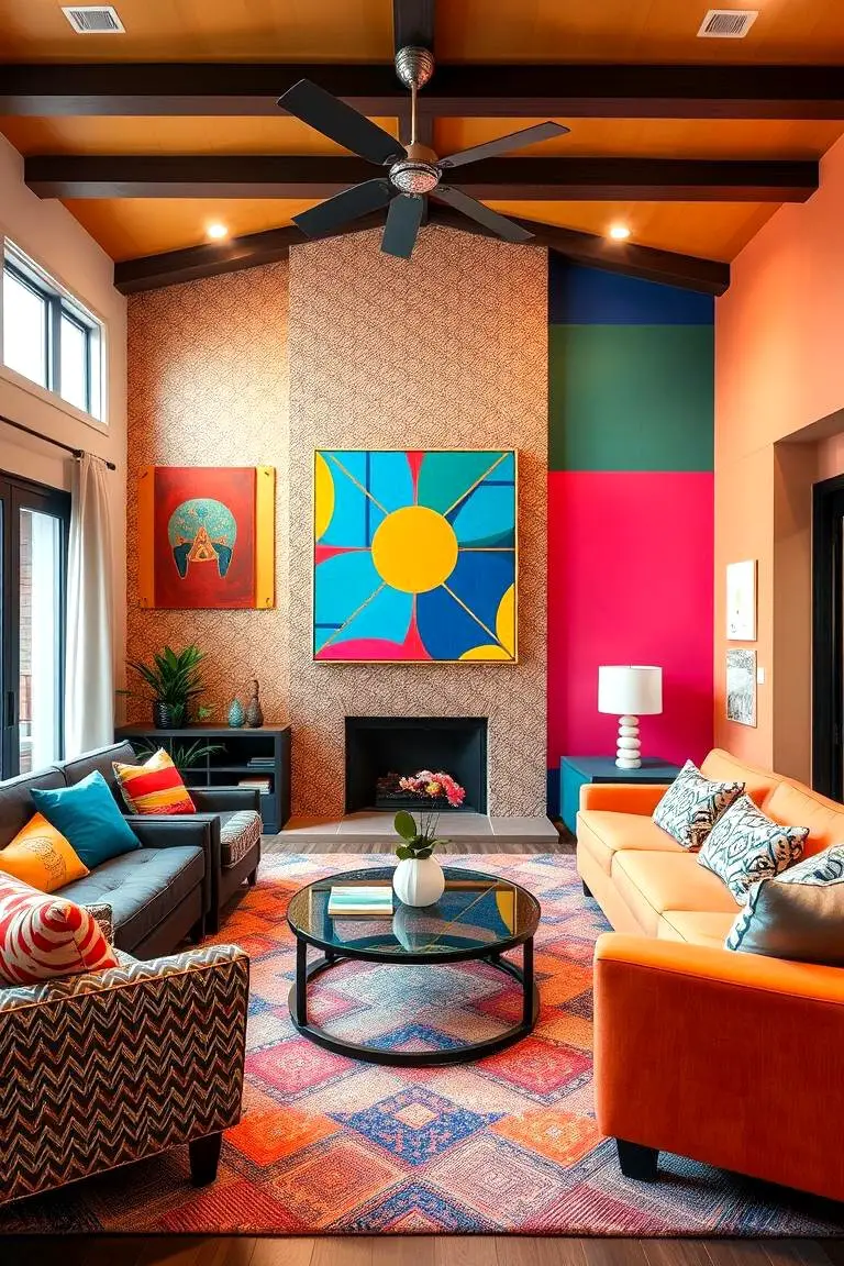 Colorful Creative Family Room