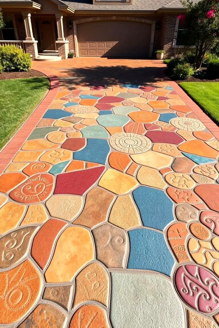 Custom Colored Stamped Driveway