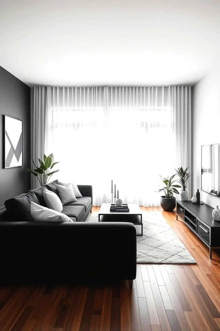 Modern Minimalist Black Couch Statement