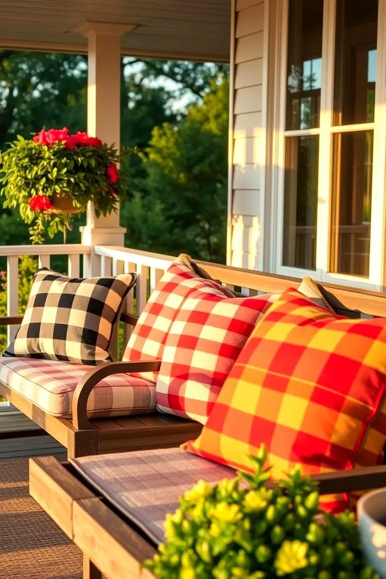 Plaid Outdoor Cushions