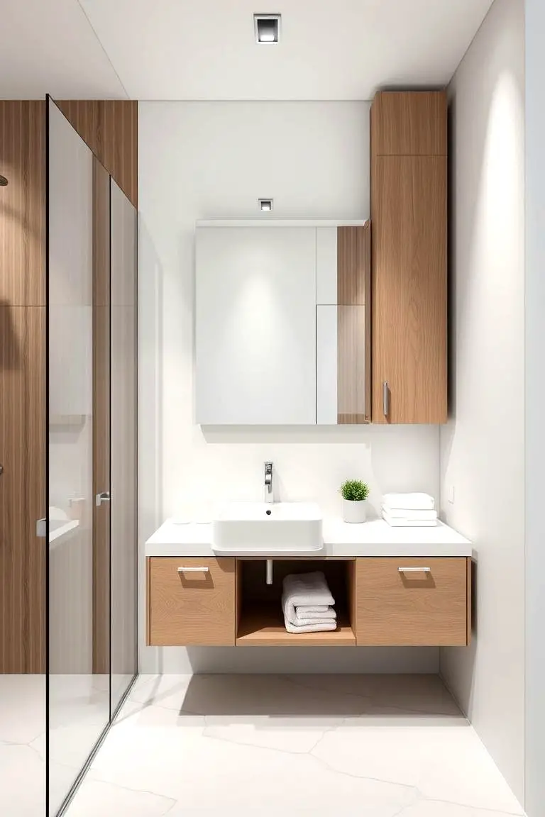 Sleek Vanity with Integrated Sink