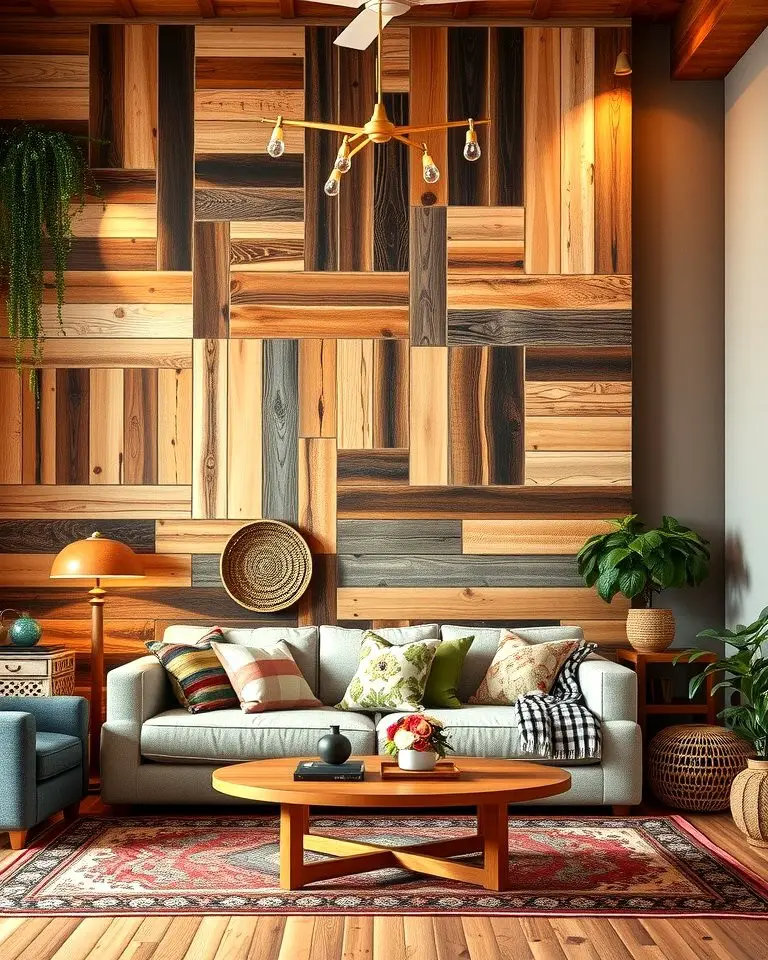 Mixed Wood Tone Wall