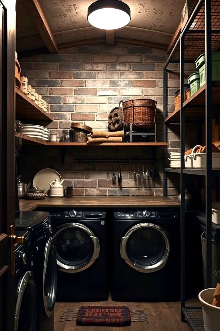 Vintage Industrial Laundry Shelving