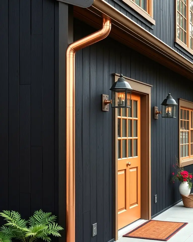 Black Exterior with Copper Accents
