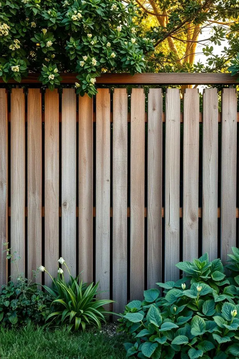 Rustic Wood Slat Fence
