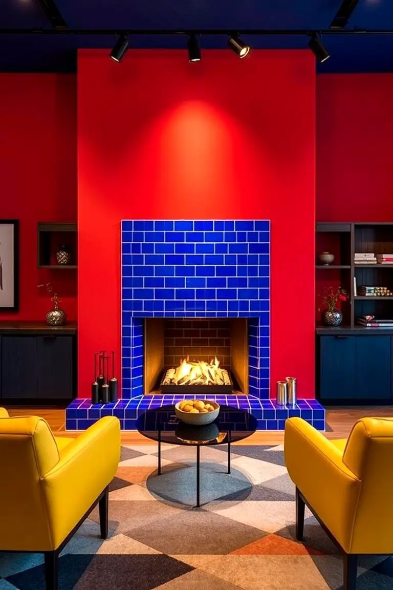 Bold Color Accent Flames