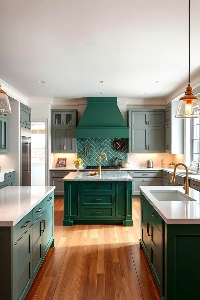 Deep Green Kitchen Island Accent