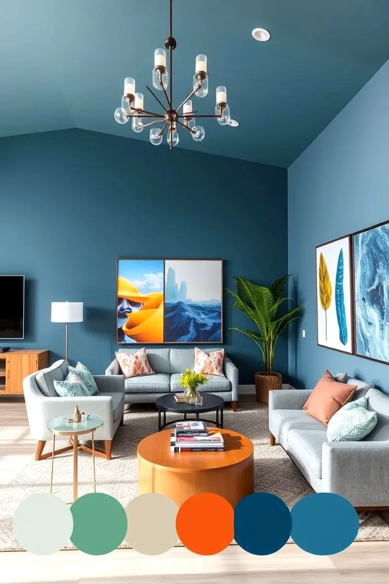 Bold Statement: Dynamic Blue-gray Walls