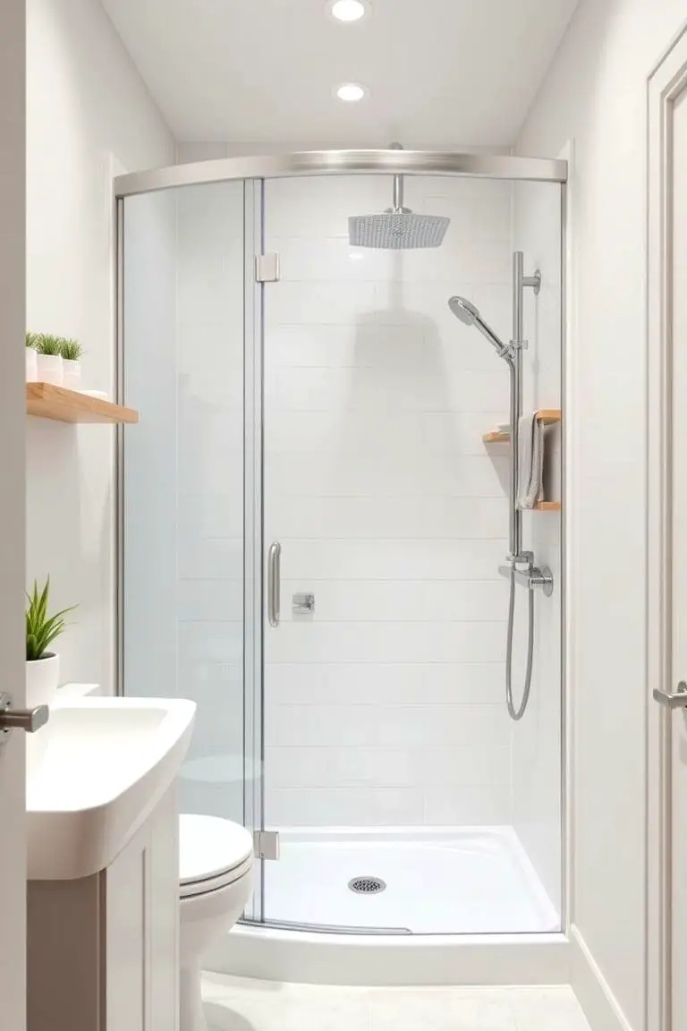 Space-Saving Corner Shower Layout