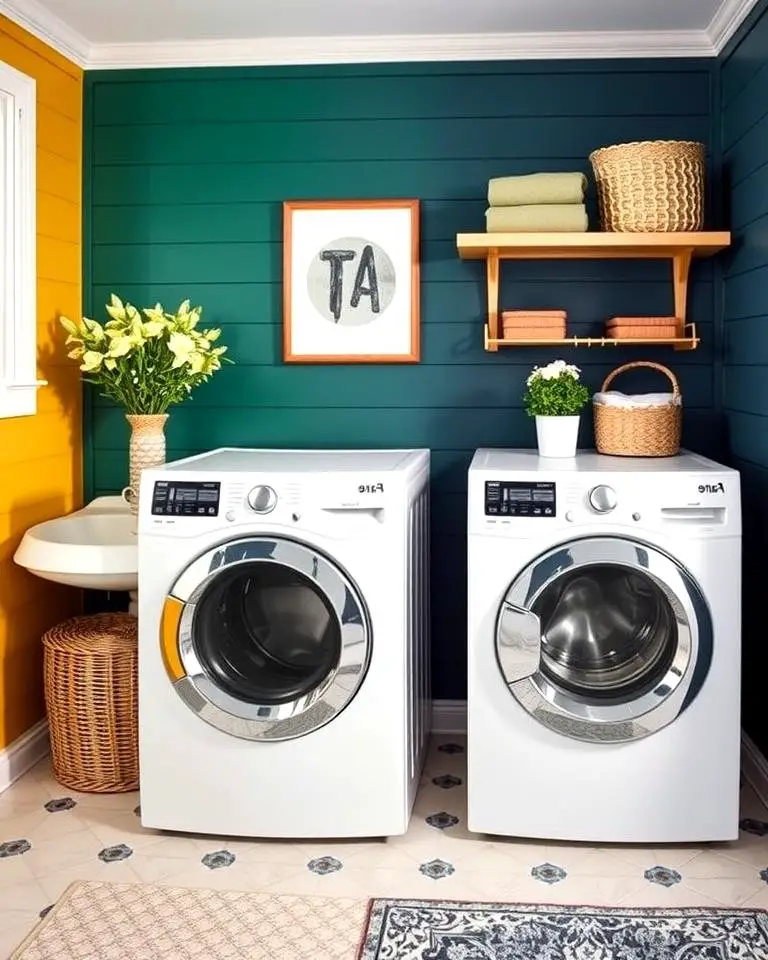Painted Shiplap in Bold Colors