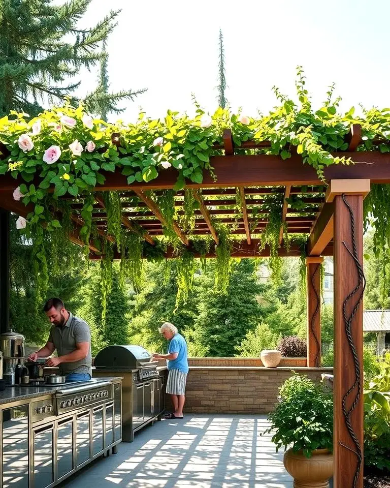 Pergola with Climbing Plants