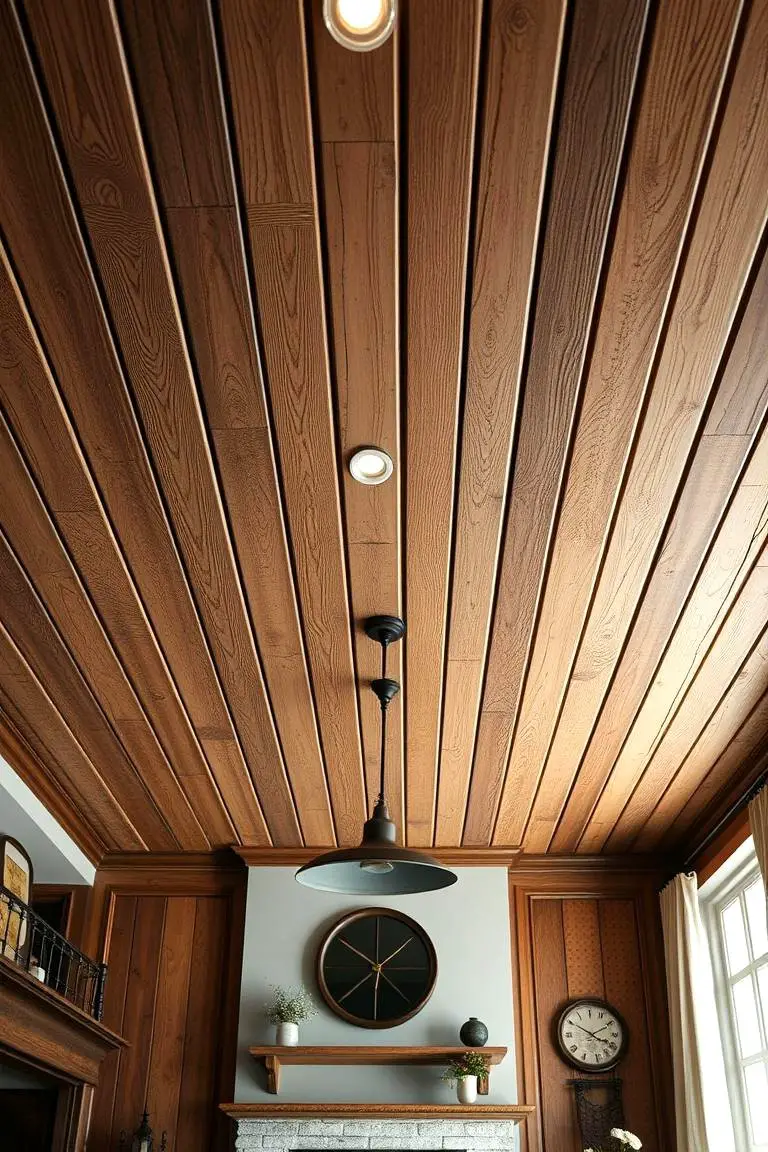 Vintage Inspired Wood Slat Ceiling