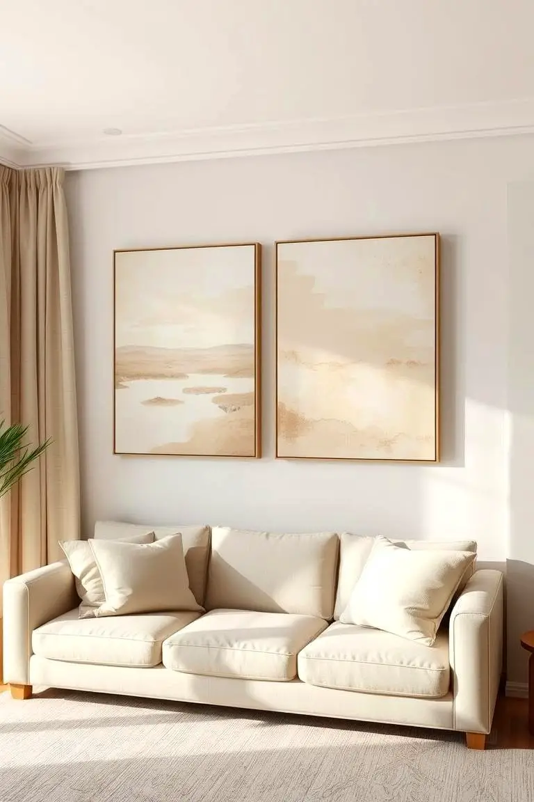 Serene Beige Art Displays