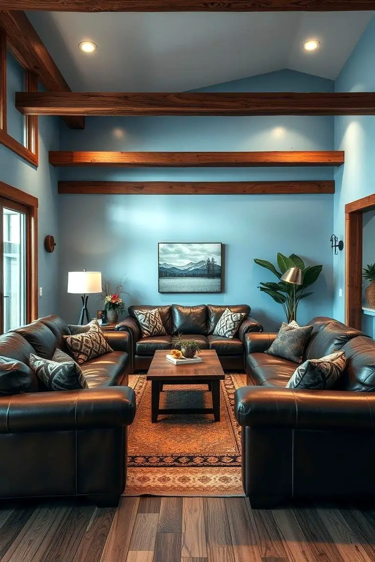Chocolate Brown and Soft Sky Blue