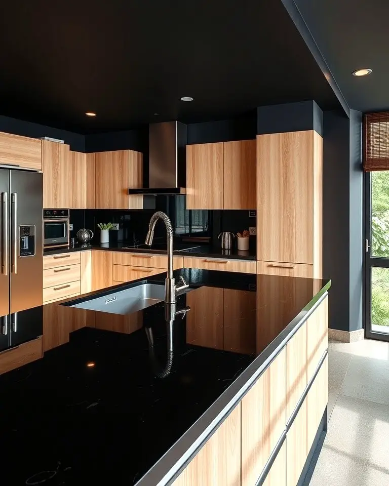 Sleek Black Countertops