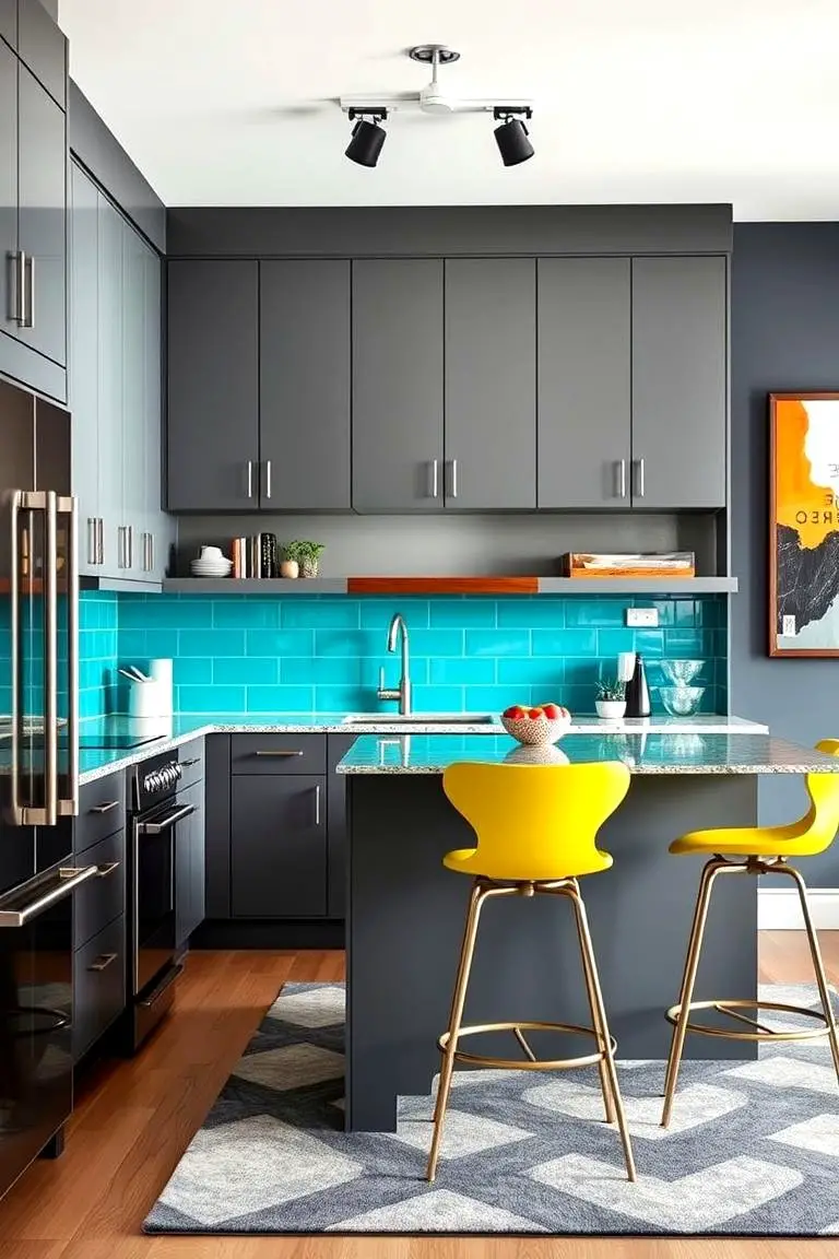 Bold Accented Gray Spaces