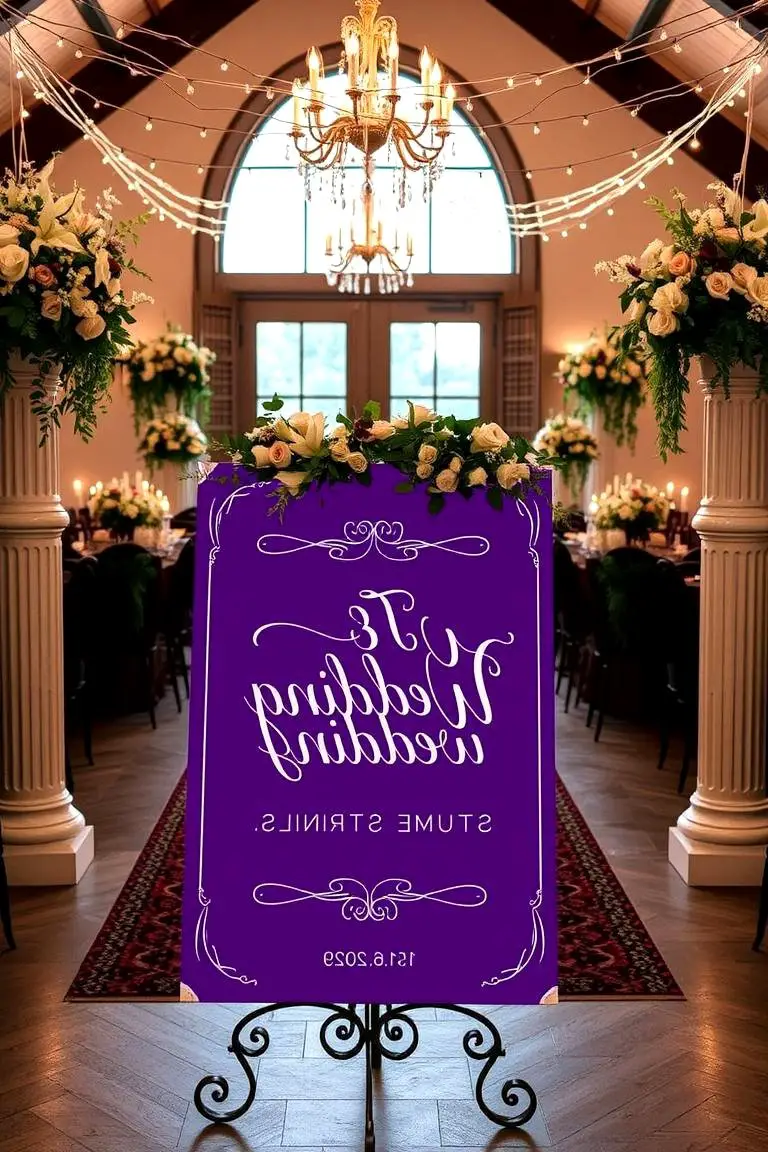 Purple Wedding Signage