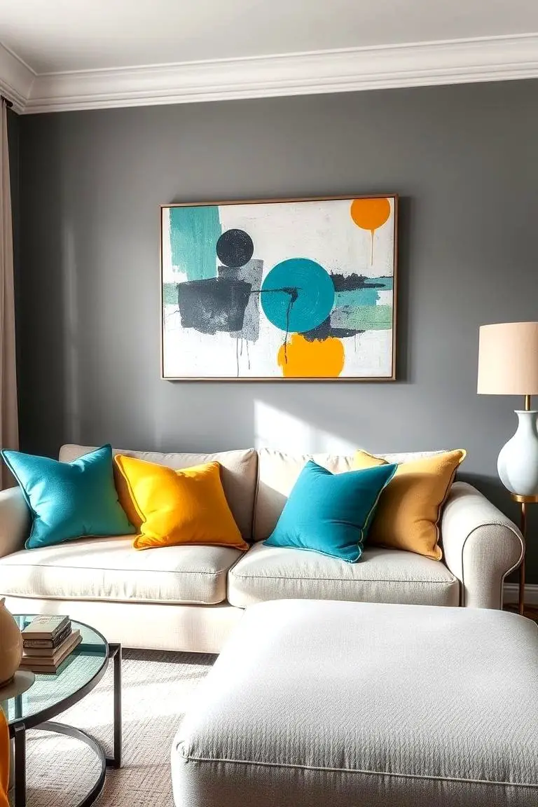Gray with Vibrant Accent Colors