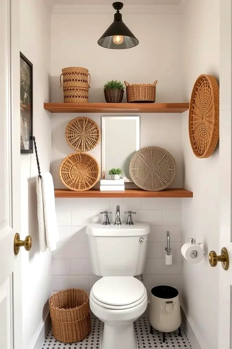Handcrafted Woven Baskets Shelf