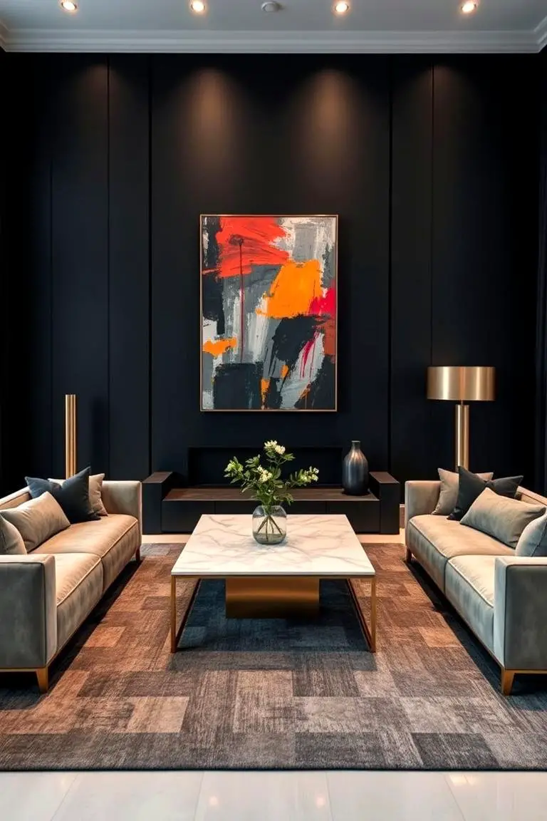Bold Black Living Room