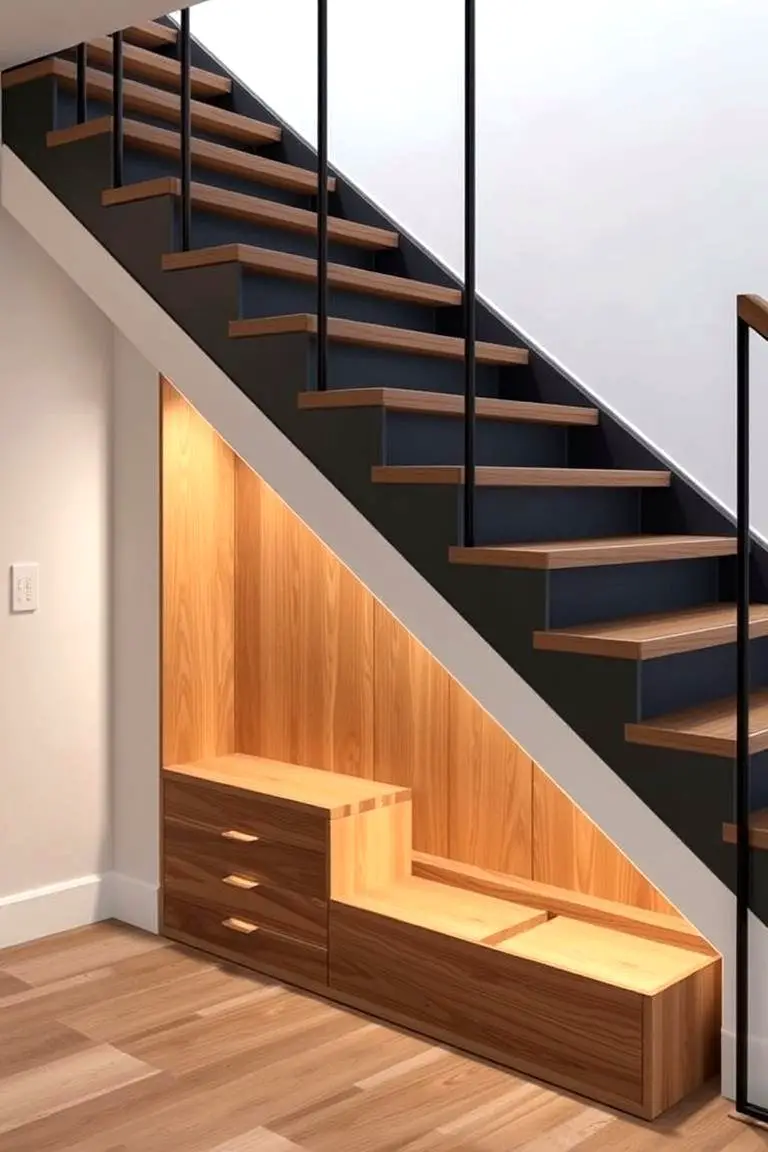 Hidden Storage Staircase