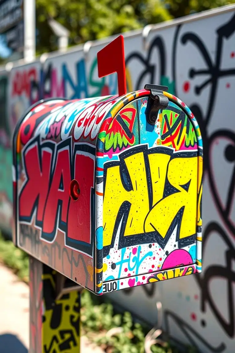 Artistic Graffiti Mailbox Flair