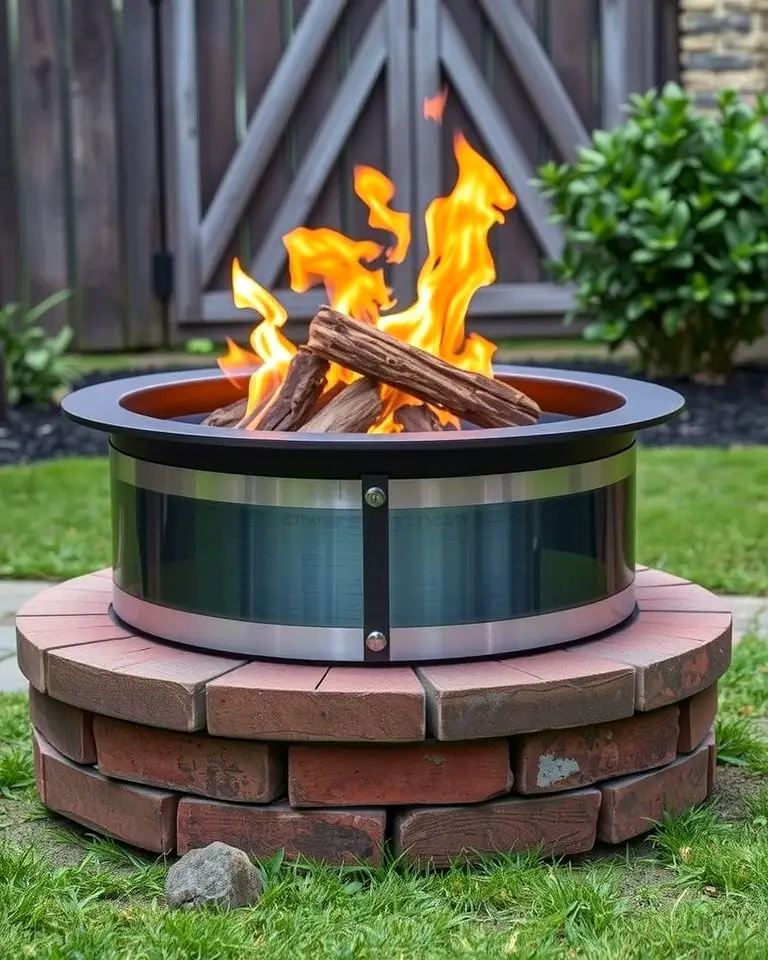 Brick and Metal Combination Fire Pit