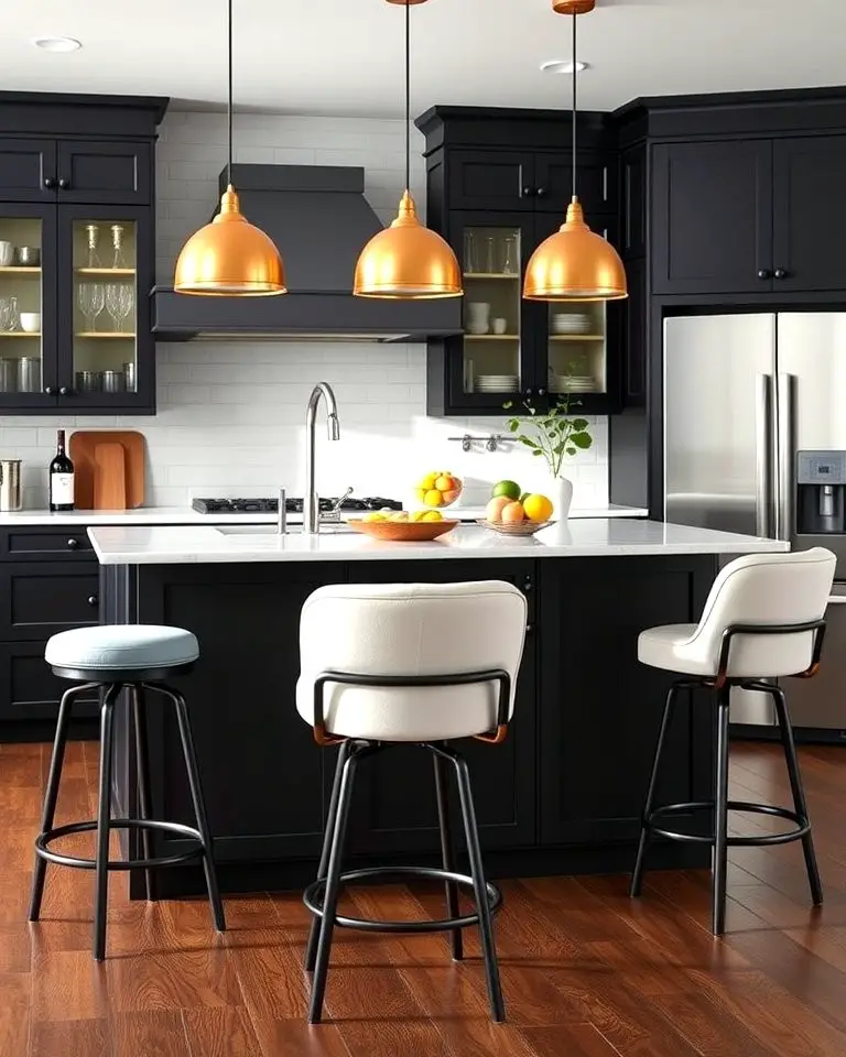 Black Island with Seating for Entertaining