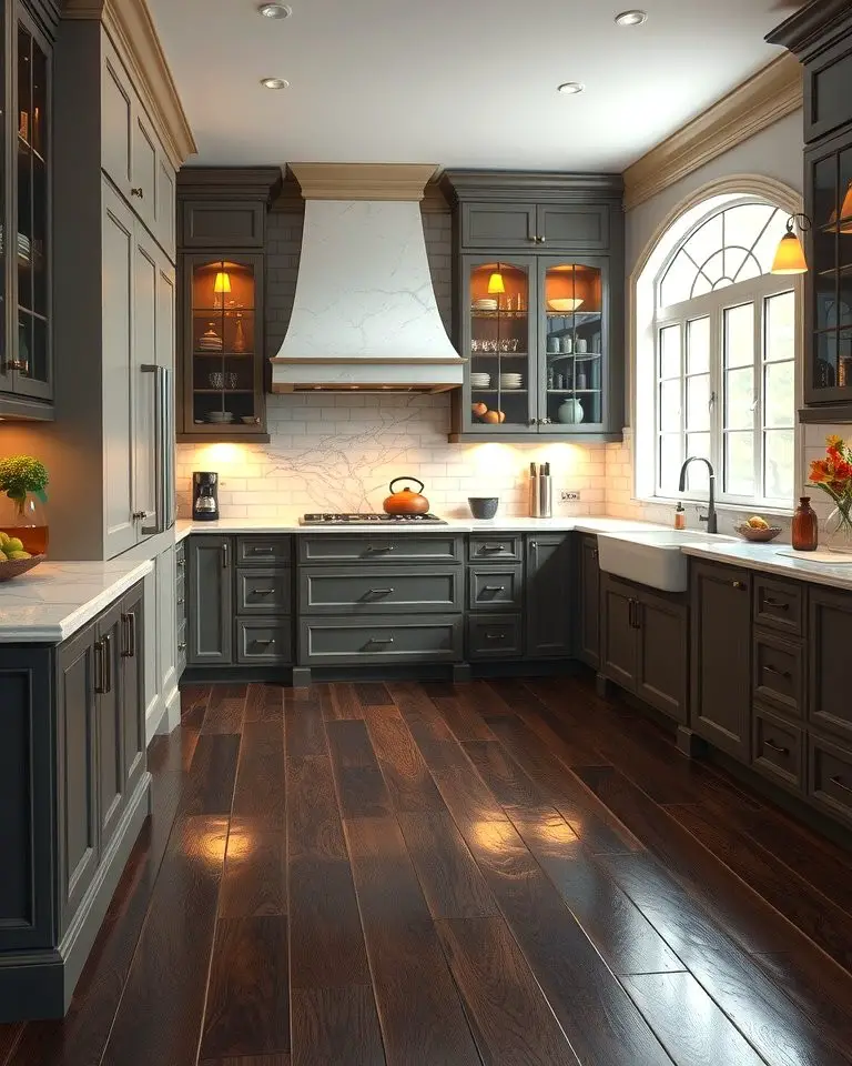 Timeless Elegance with Dark Wood Floors