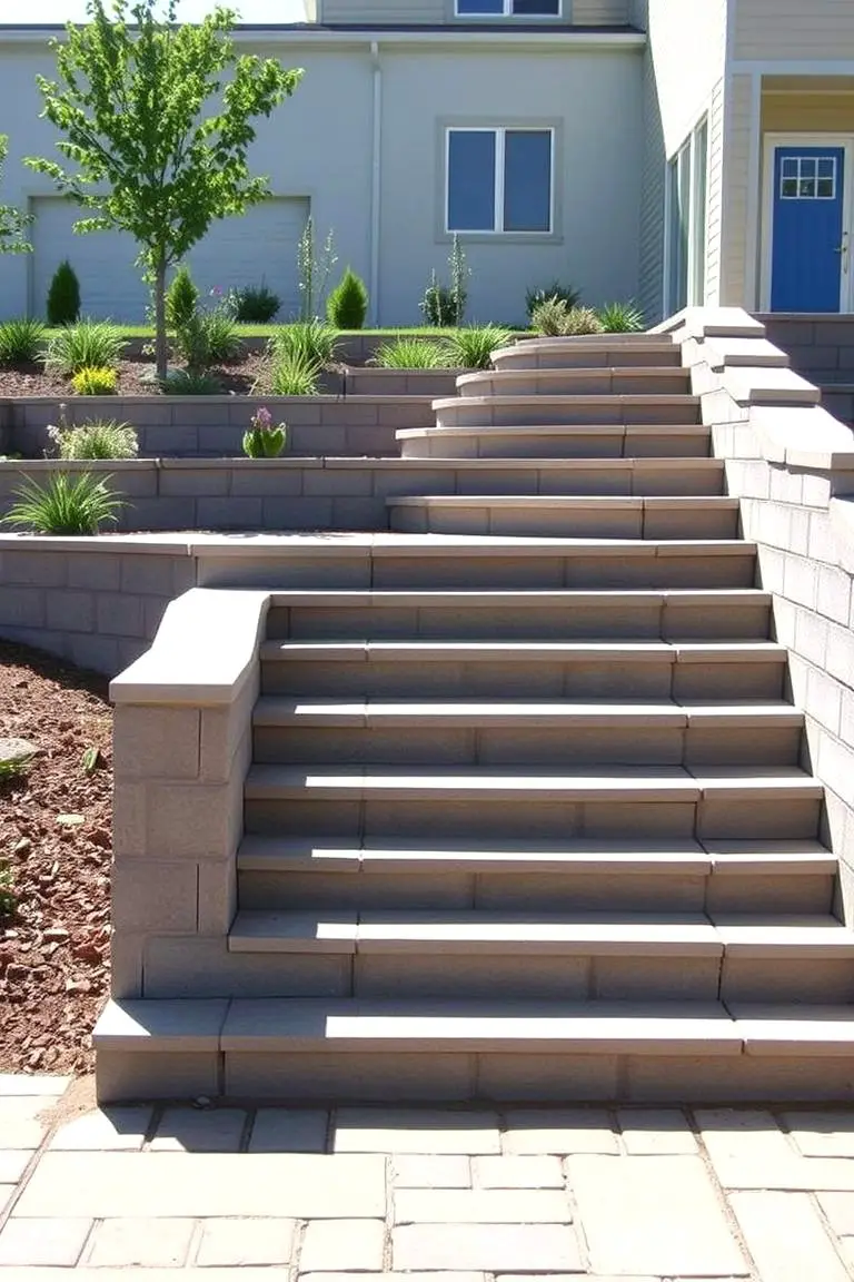 Cinder Block Steps and Seating Combo