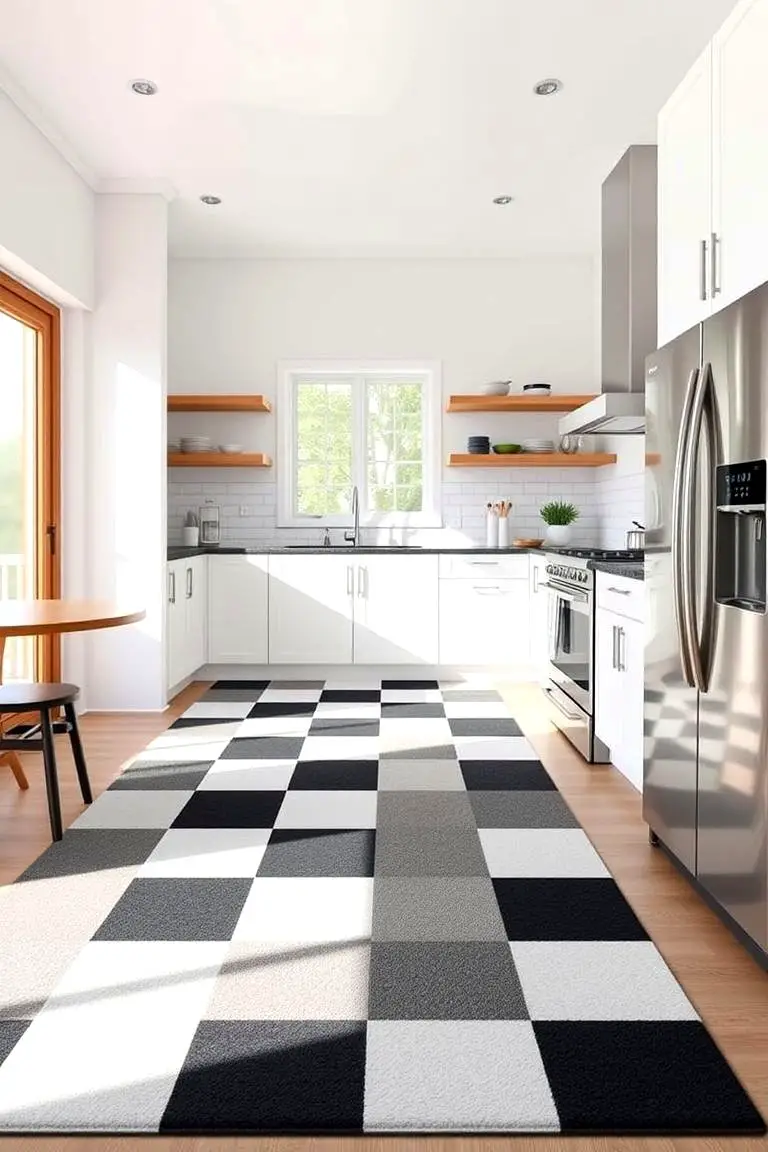 Checkerboard Design Rug